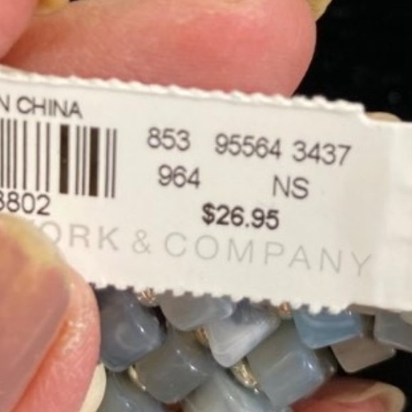 4 tiered expandable bracelet blue & green NWT - Picture 6 of 7